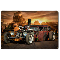 Rat Rod City Metal Sign - 18" x 12"
