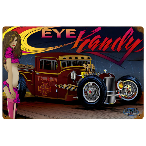 Rat Rod Eye Kandy Metal Sign - 18" x 12"