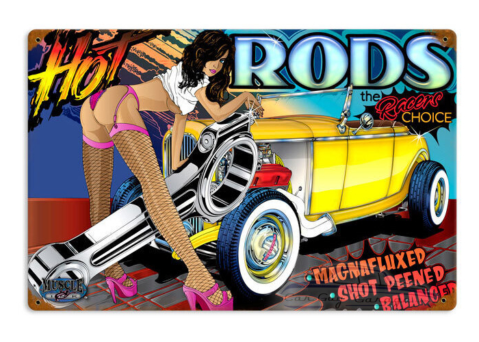 Rat Rod Hot Rods Metal Sign - 18" x 12"
