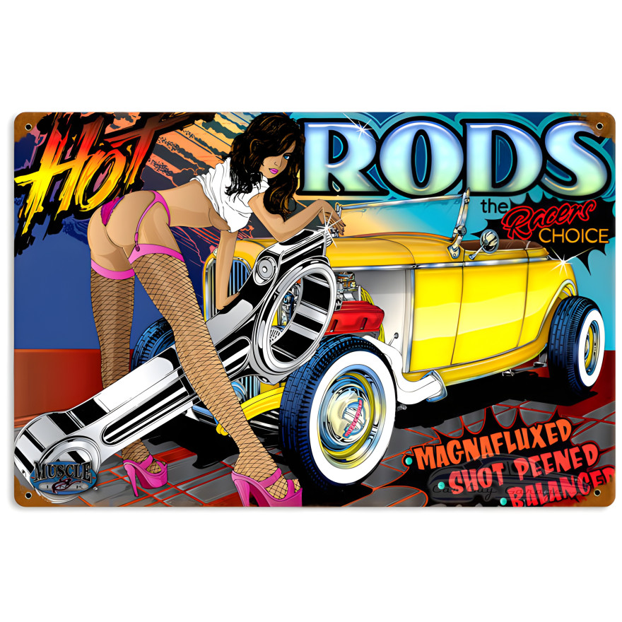 Rat Rod Hot Rods Metal Sign - 18" x 12"