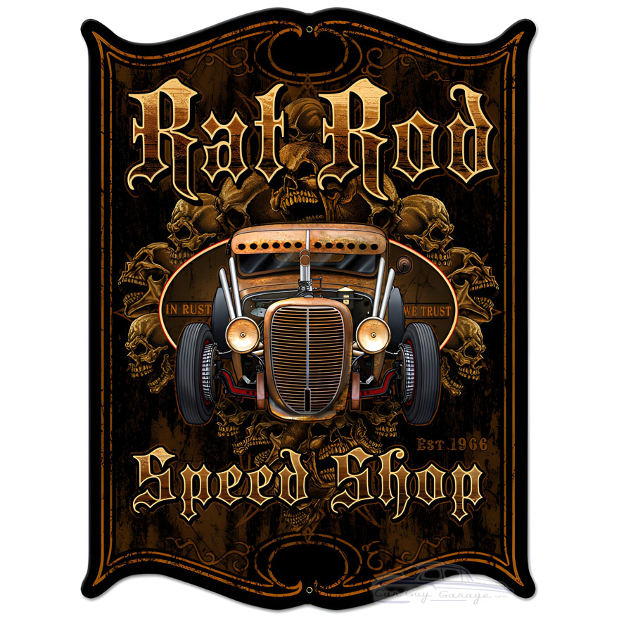 Rat Rod Metal Sign - 14" x 19"