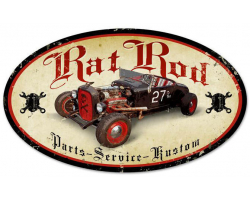 Rat Rod Metal Sign - 24" x 14"