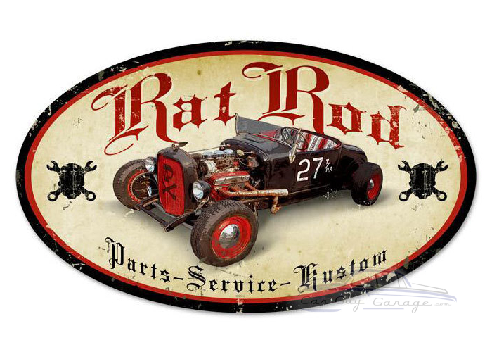 Rat Rod Metal Sign - 24" x 14"