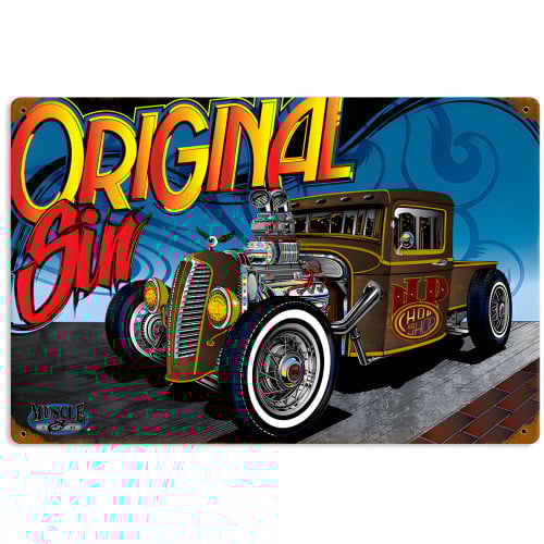 Rat Rod Original Sin Metal Sign - 12" x 18"
