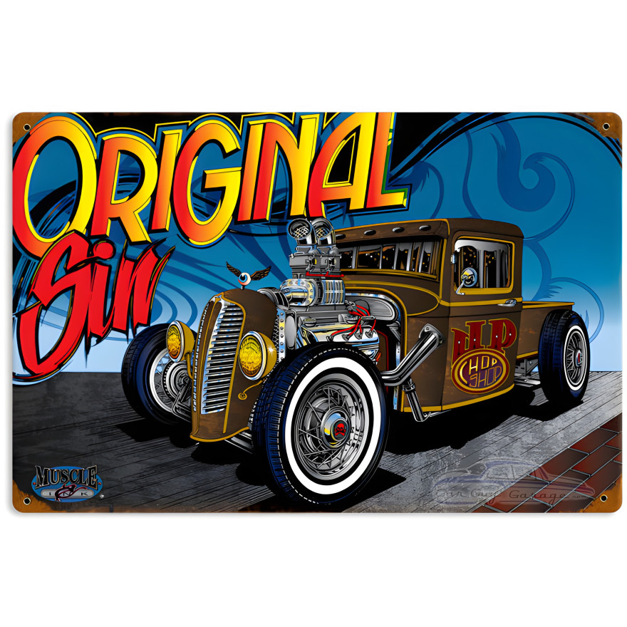 Rat Rod Original Sin Metal Sign - 12" x 18"