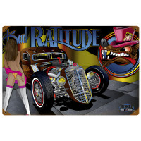 Rat Rod Ratitude Metal Sign - 18" x 12"