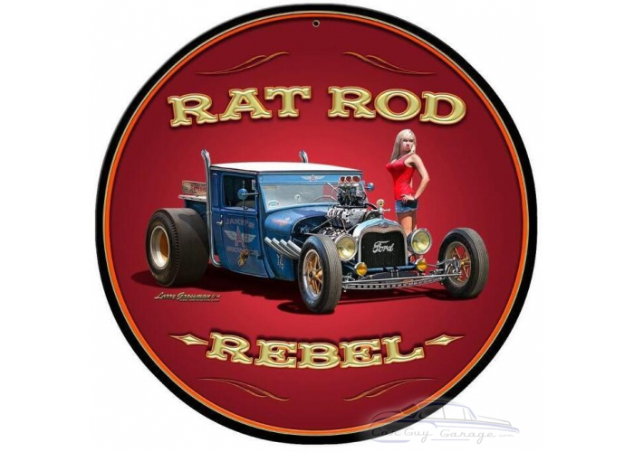 Rat Rod Rebel Metal Sign