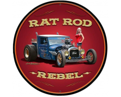 Rat Rod Rebel Metal Sign - 28" x 28"