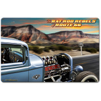 Rat Rod Rebels Metal Sign - 18" x 12"
