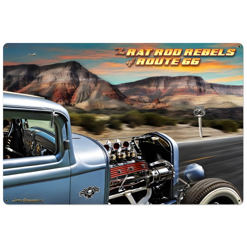 Rat Rod Rebels Metal Sign - 36" x 24"