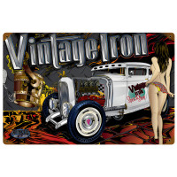 Rat Rod Iron Metal Sign - 18" x 12"