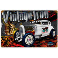 Rat Rod Iron Metal Sign - 12" x 18"
