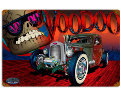 Rat Rod Voodoo Metal Sign - 12" x 18"