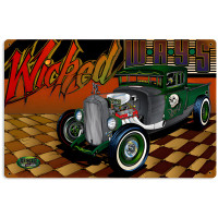 Rat Rod Wicked Ways Metal Sign - 12" x 18"