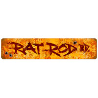 Rat Rod Metal Sign - 28" x 6"