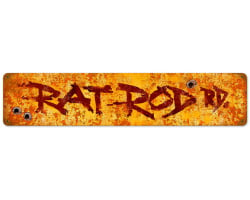 Rat Rod Metal Sign - 28" x 6"