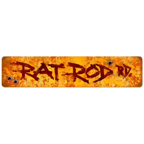 Rat Rod Metal Sign - 28" x 6"