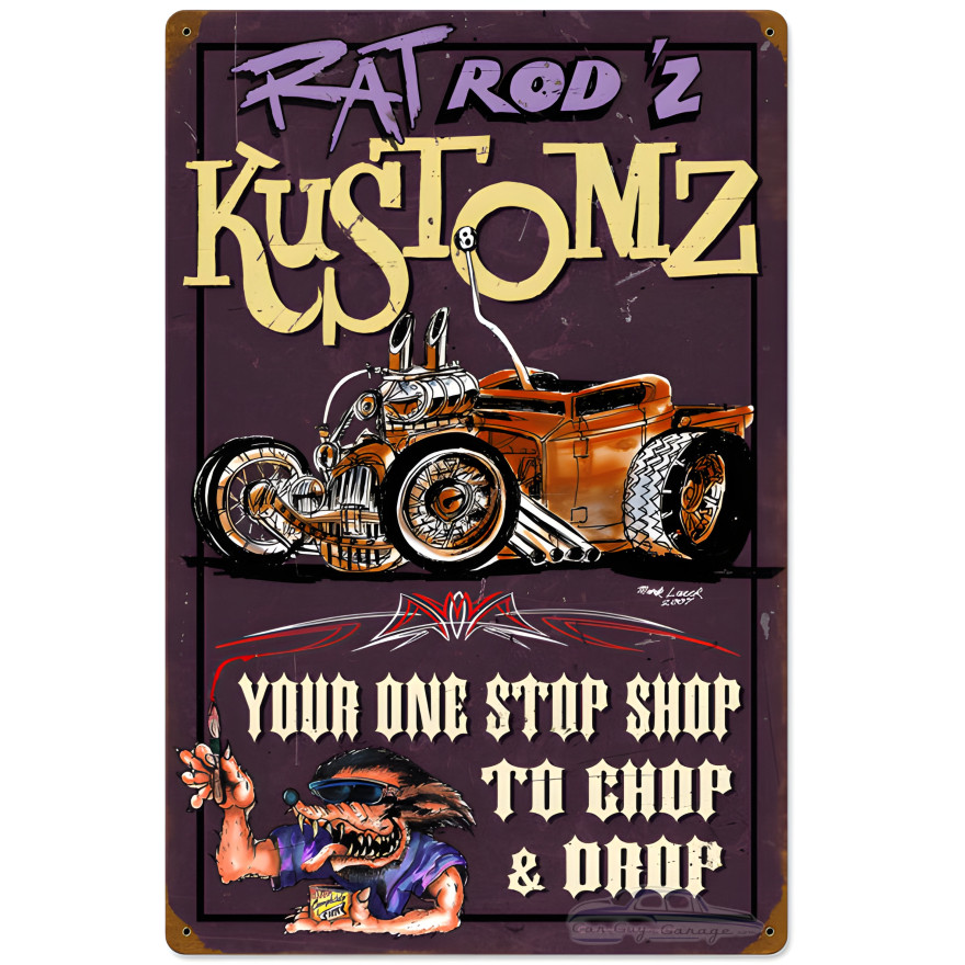 Rat Rodz Kustomz Metal Sign - 16" x 24"
