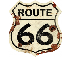 Rusty Route 66 Metal Sign - 15" x 15"