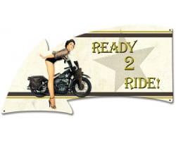 Ready 2 Ride Grunge Metal Sign