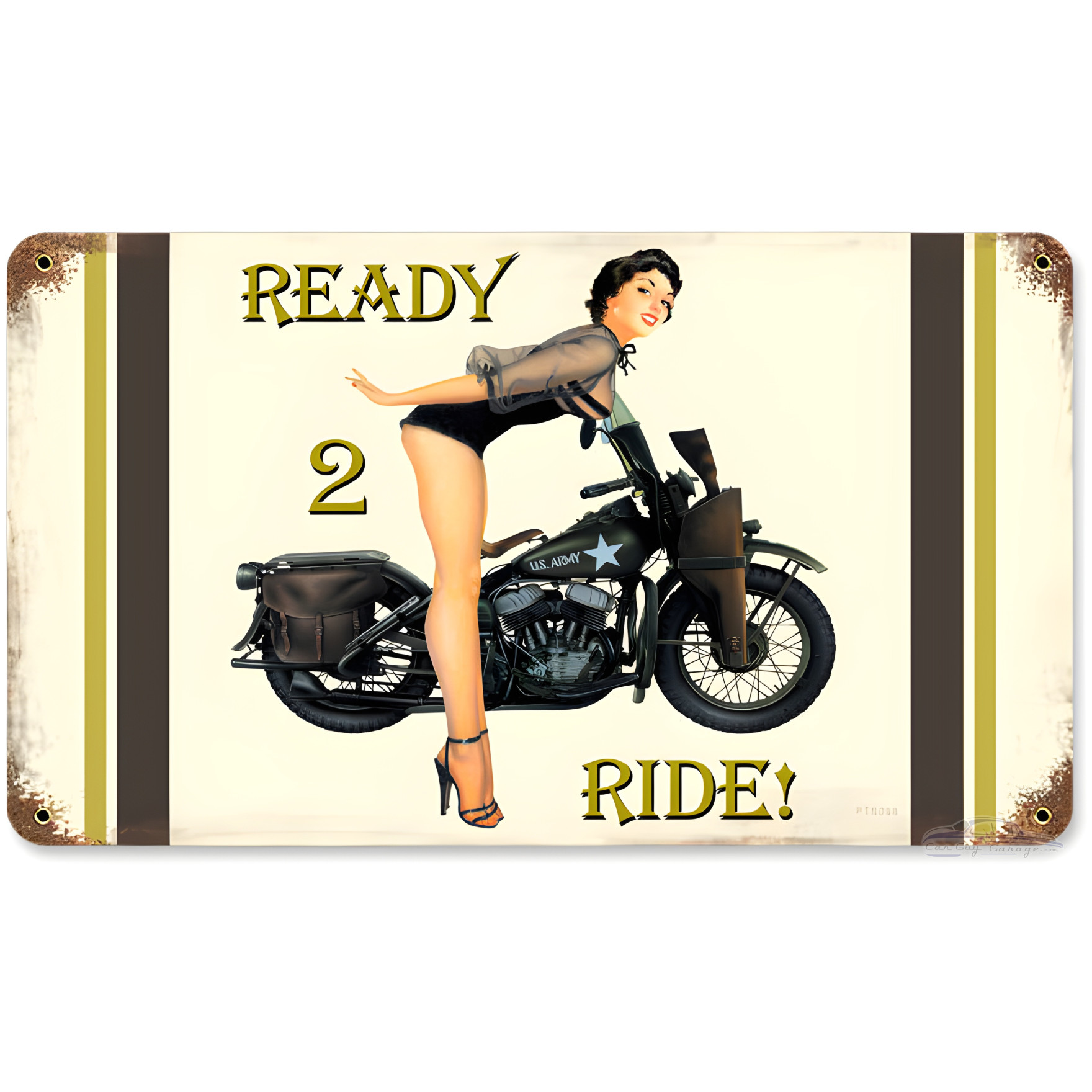 Ready 2 Ride Metal Sign - Vintage 14