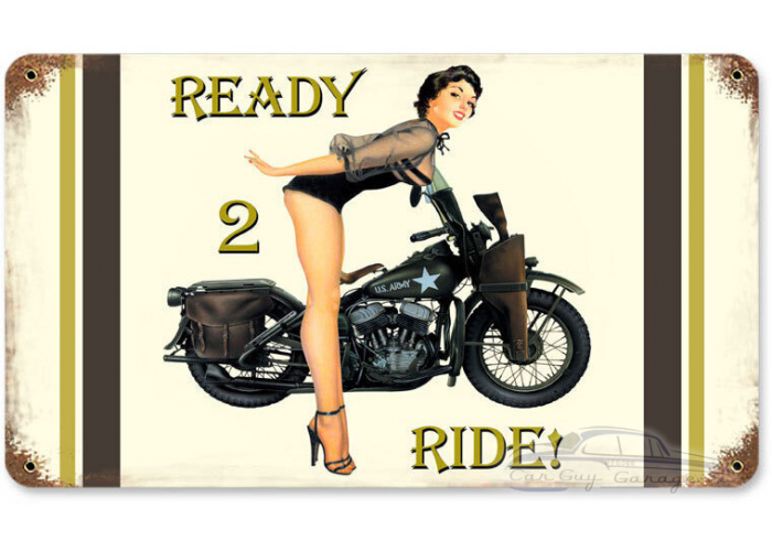 Ready 2 Ride Metal Sign