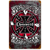 Rebel Skull Metal Sign - 12" x 18"