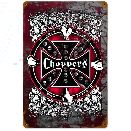 Rebel Skull Metal Sign - 12" x 18"