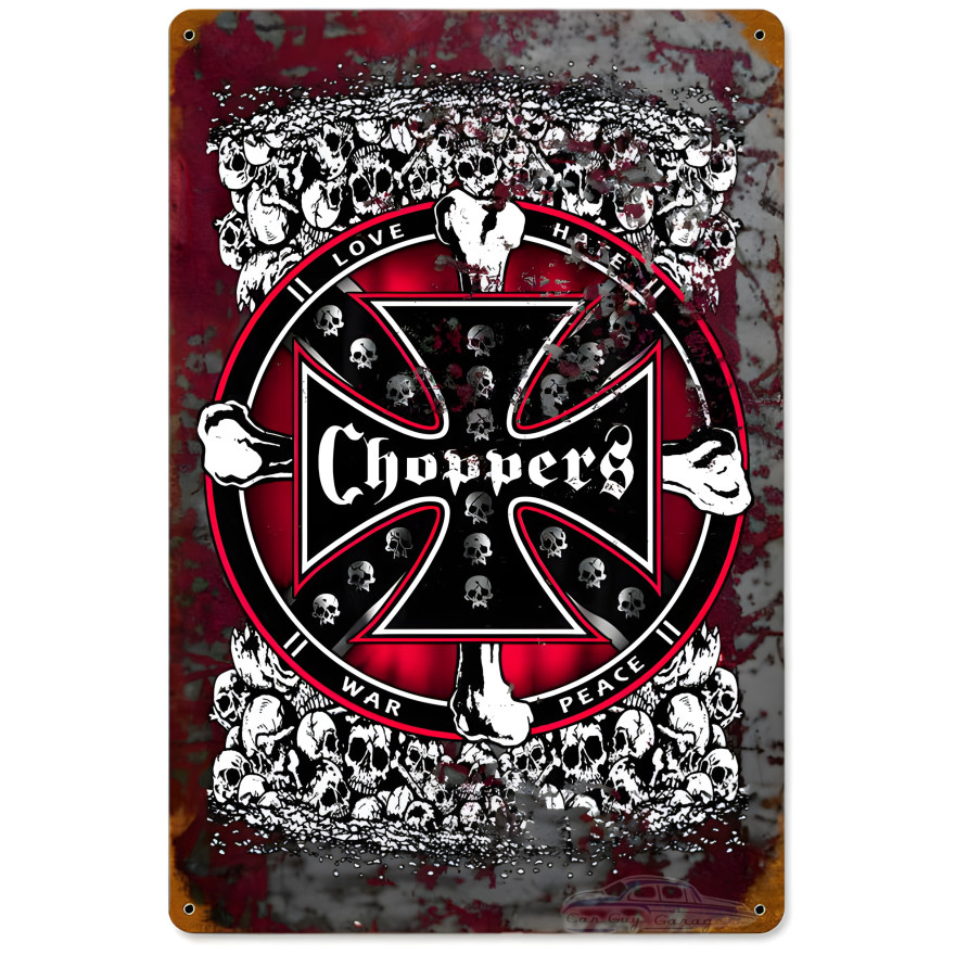 Rebel Skull Metal Sign - 12" x 18"