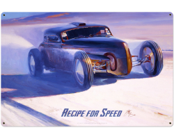 Recipe for Speed Large Metal Sign - 36" x 24"