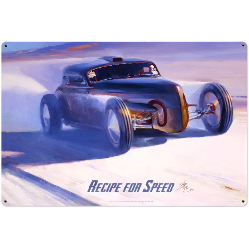 Recipe for Speed Large Metal Sign - 36" x 24"