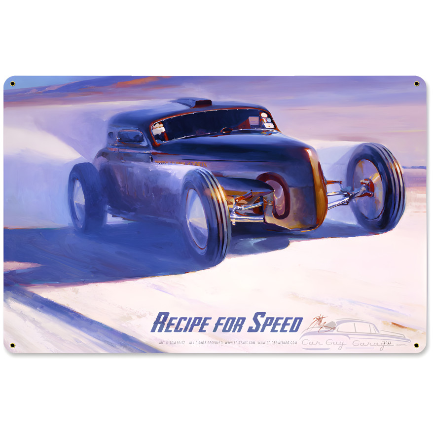 Recipe for Speed Metal Sign - 18" x 12"