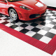 Red and Checkered Aluminum Floor Tiles 18 feet by 12 feet