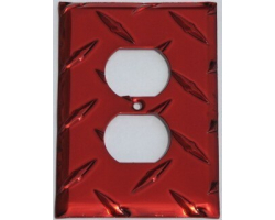 Red Diamond Plate Outlet Wall Plate