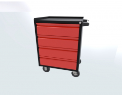 Red 24 inch 4 Drawer Professional Cabinet