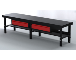 Red 96 inch Professional Grade Adjustable Height Workbench