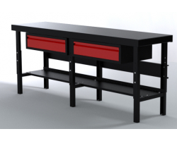 Red 84 inch Professional Grade Adjustable Height Workbench