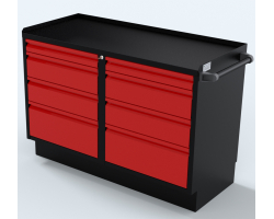 Red 48 inch two sets of 4 drawer Professional Grade Cabinet