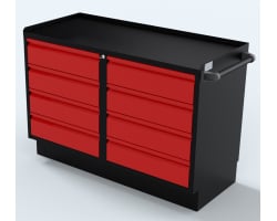Red 48 inch two sets of 4 drawer Professional Grade Cabinet