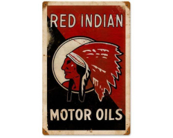 Red Indian Motor Oils metal sign - 36" x 24"