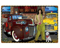 Red Light Fire District Metal Sign - 18" x 12"
