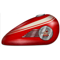 Red Motorcycle Tank Sign - 18" x 10"