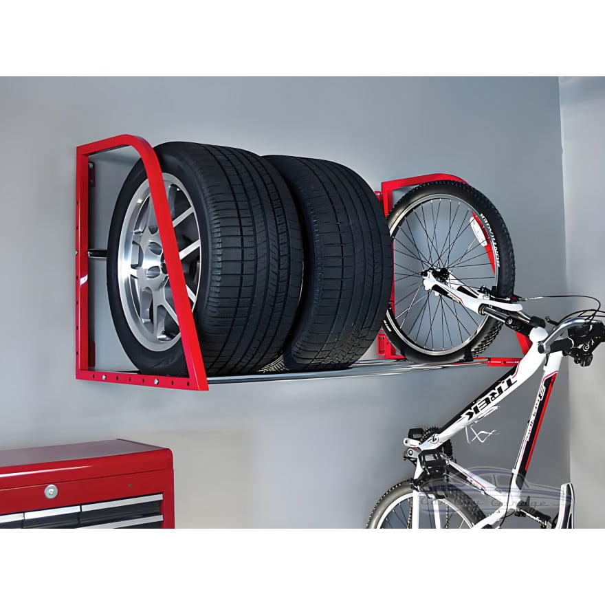 Red Wall Mounted Tire Rack Red Wall Mounted Tire Rack