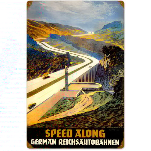 Reichsautobahn Metal Sign - 16" x 24"