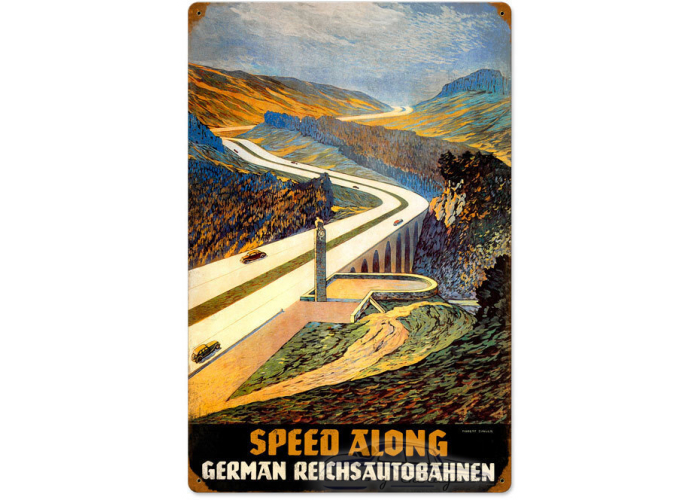 Reichsautobahn Metal Sign - 16" x 24"