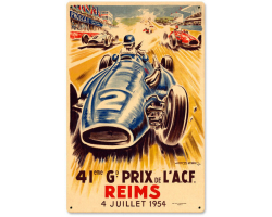 Reims Grand Prix Metal Sign - 12" x 18"