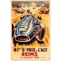 Reims Grand Prix Metal Sign - 24" x 16"