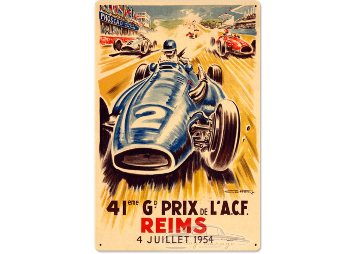Reims Grand Prix Metal Sign - 24" x 16"