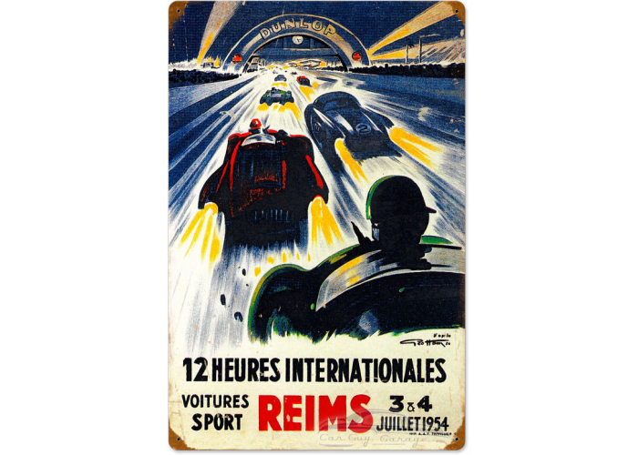 Reims Racetrack Metal Sign - 16" x 24"