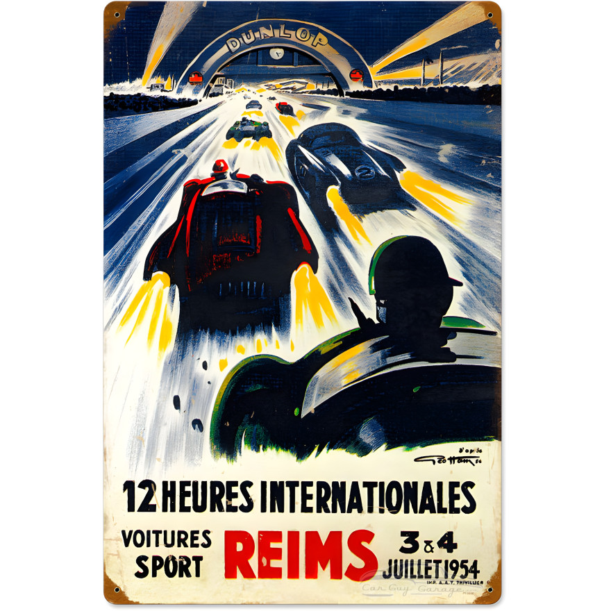 Reims Racetrack Metal Sign - 16" x 24"